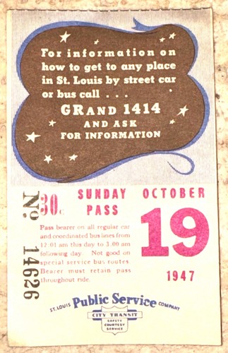1947 information for - for, street